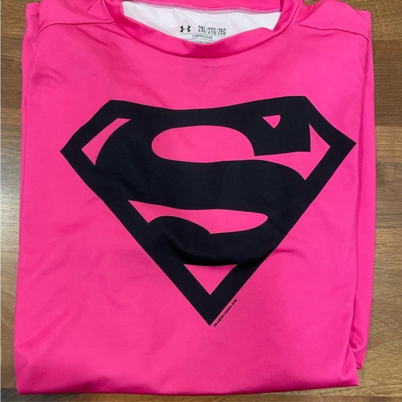 Under Armour Pink Superman Logo Shirt - Picture 1 of 2
